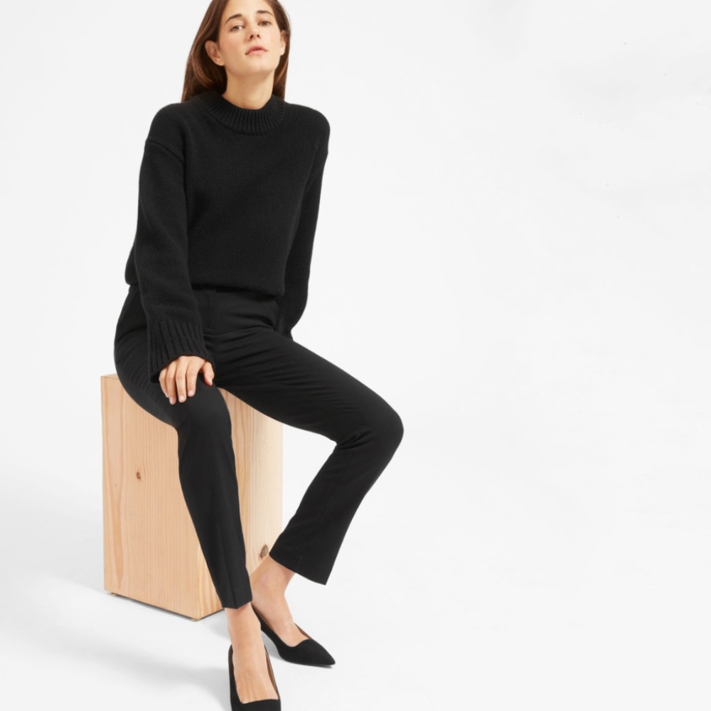 Everlane - Black Slim Trouser (Size 12) - Never Wo